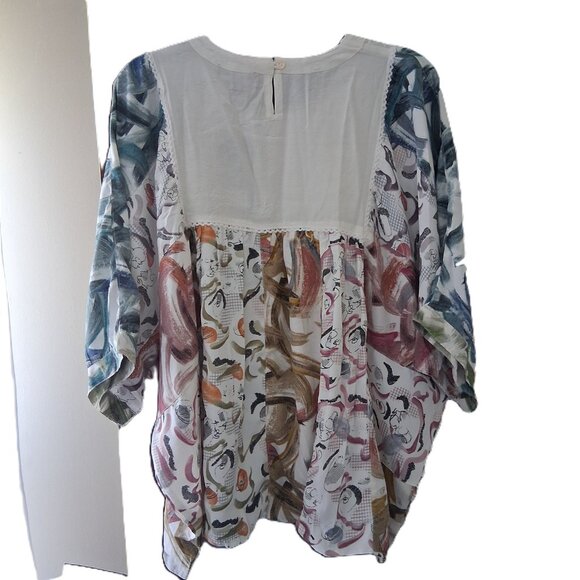 Young Threads Floral Dolman Sleeve pheasant blouse top size large NWT  B21 - Picture 7 of 10